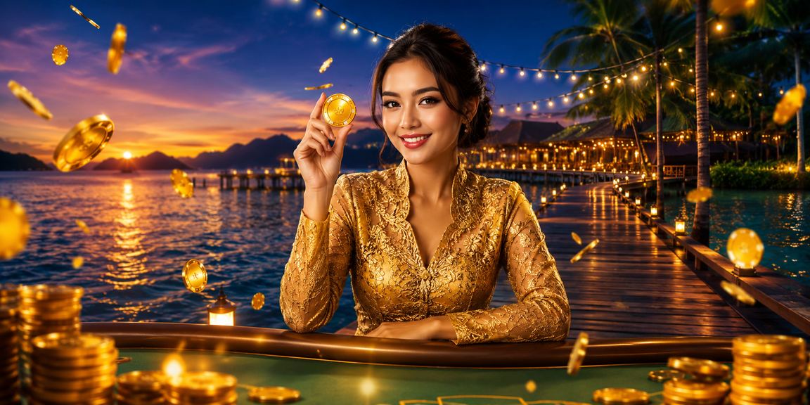 Permainan baccarat dengan pakaian kebaya di Langkawi Malaysia